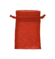 RED ORGANZA DRAWSTRING BAGS 27217-BX